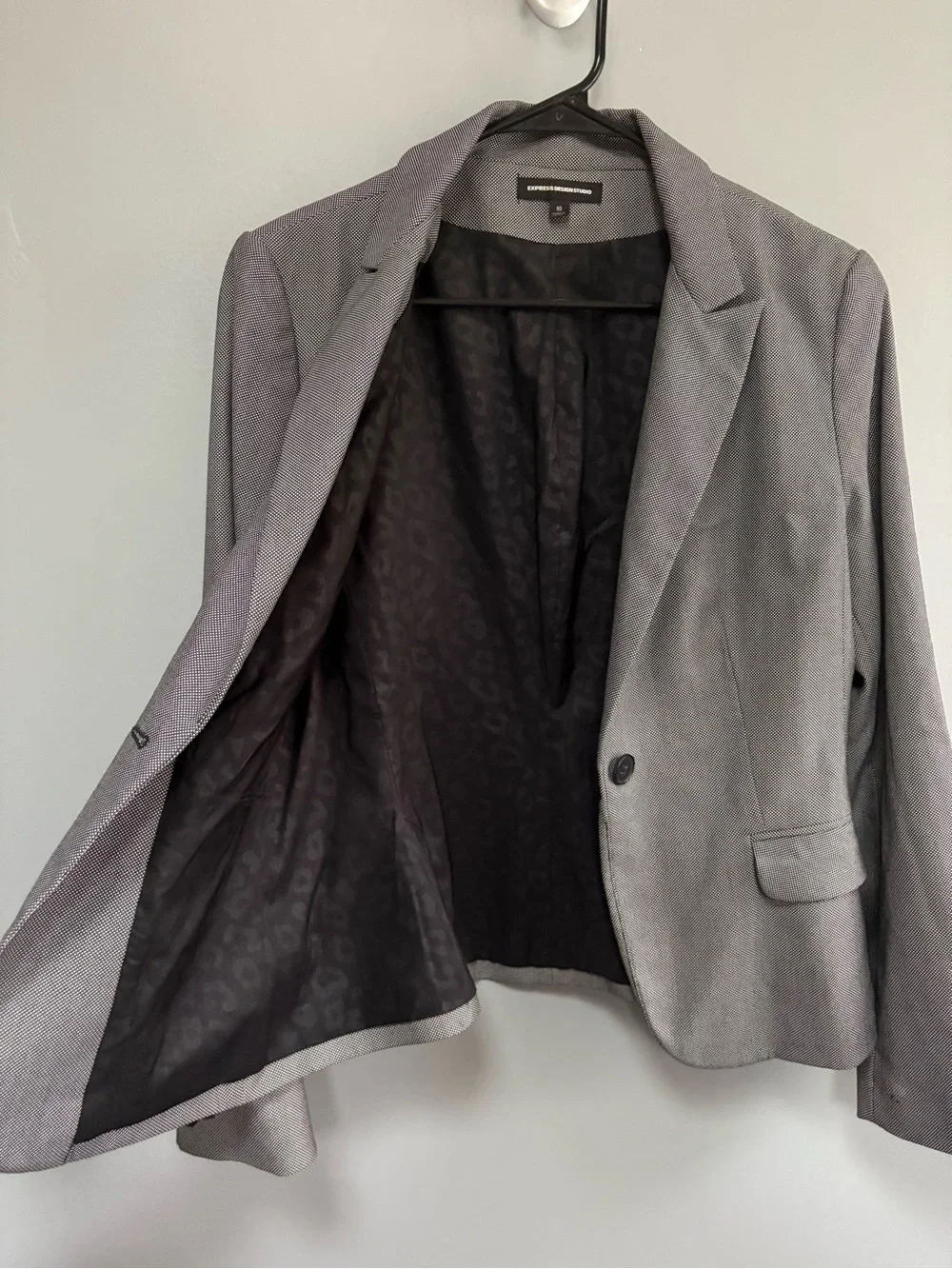 Express Classic Gray Women's Lined  Tailored Blazer Single-Button Size 10‎